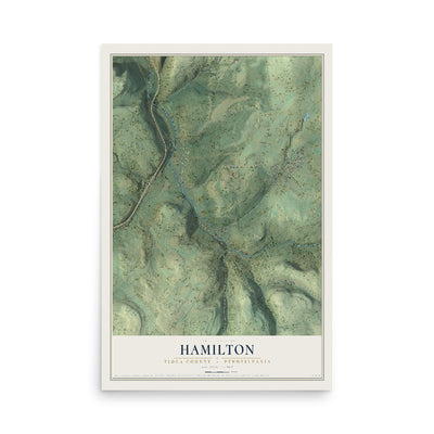 Map of Hamilton, Tioga County, Pennsylvania, 12 x 18 inch unframed archival matte print