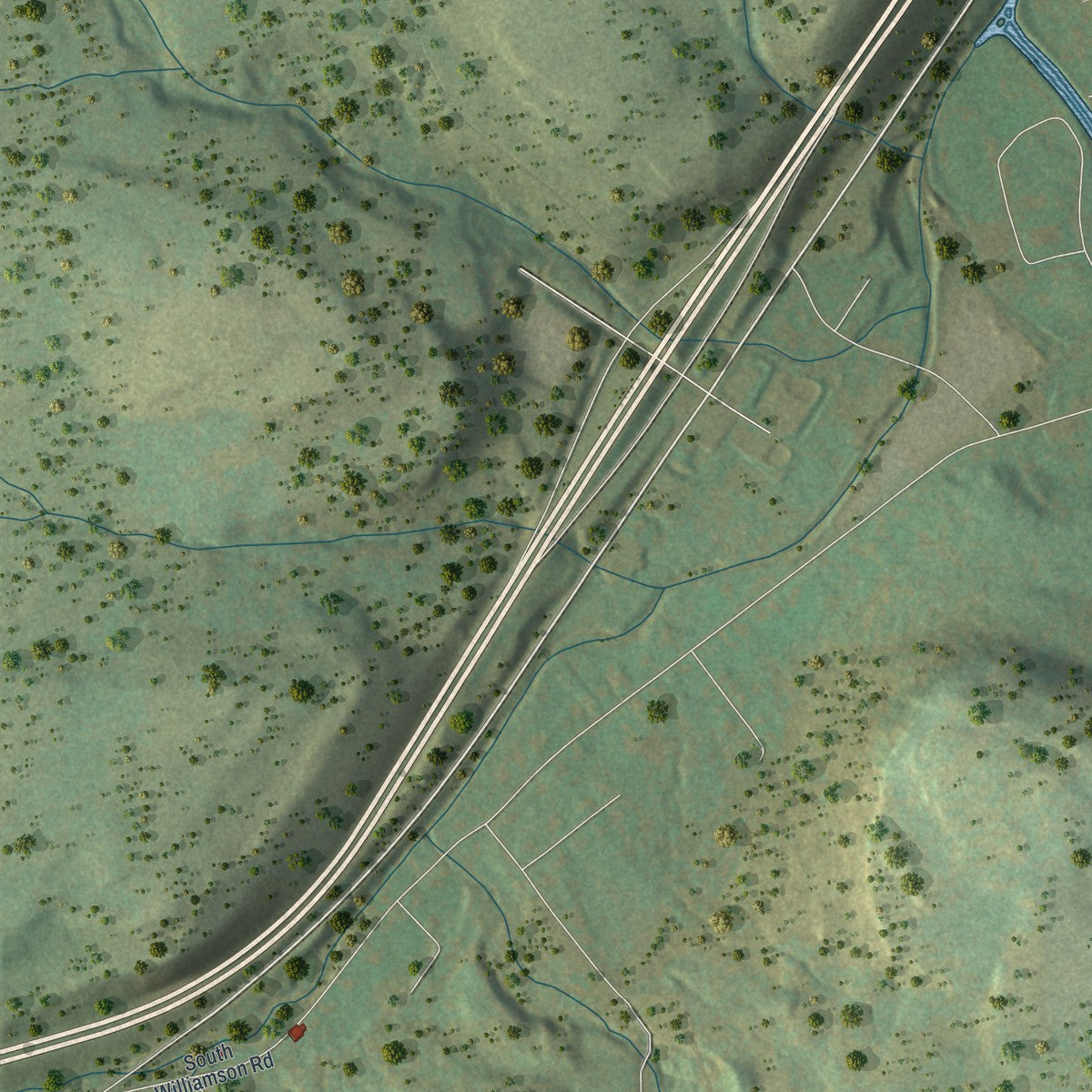 Second close-up of the map of Hamilton, Tioga County, Pennsylvania print showing more streets and buildings