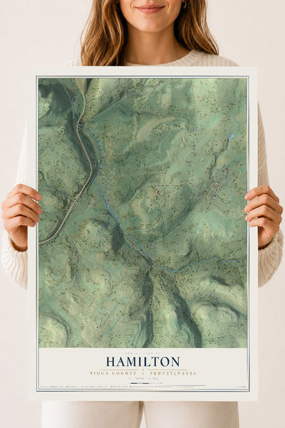 Map of Hamilton, Tioga County, Pennsylvania, 18 x 24 inch unframed archival matte print