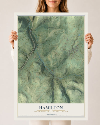 Map of Hamilton, Tioga County, Pennsylvania, 24 x 36 inch unframed archival matte print