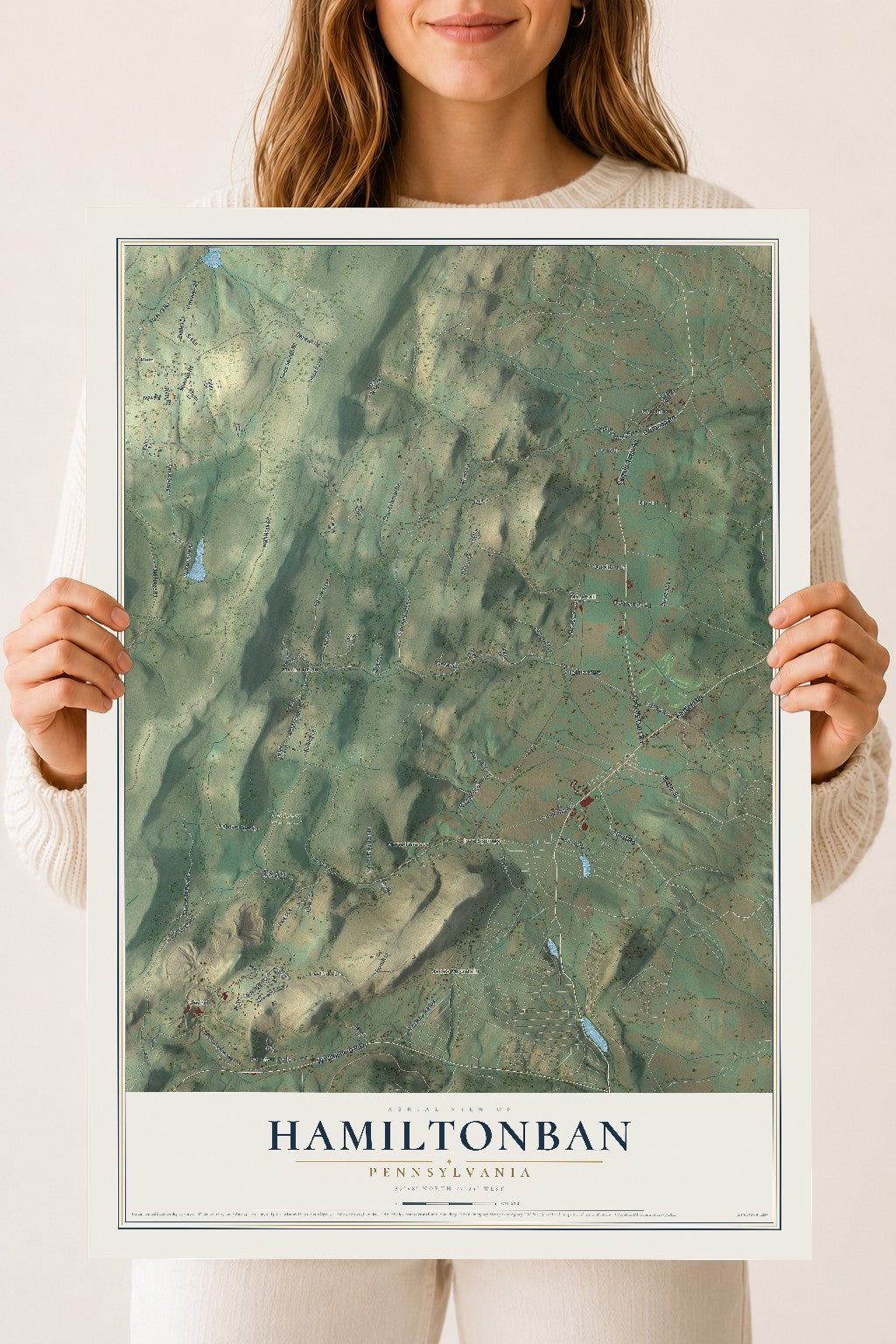 Map of Hamiltonban, Pennsylvania, 18 x 24 inch unframed archival matte print