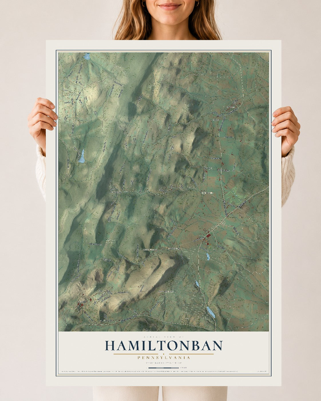Map of Hamiltonban, Pennsylvania, 24 x 36 inch unframed archival matte print
