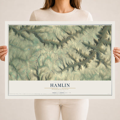 Map of Hamlin, Pennsylvania, 18 x 24 inch unframed archival matte print