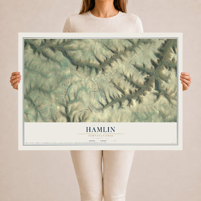 Map of Hamlin, Pennsylvania, 24 x 36 inch unframed archival matte print
