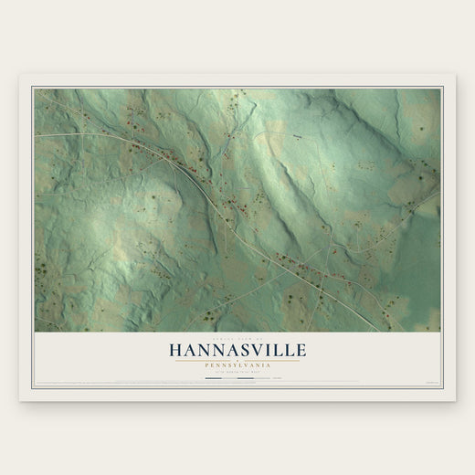 Hannasville, Pennsylvania map print, the full design