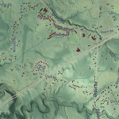 Second close-up of the map of Harborcreek, Pennsylvania print showing more streets and buildings