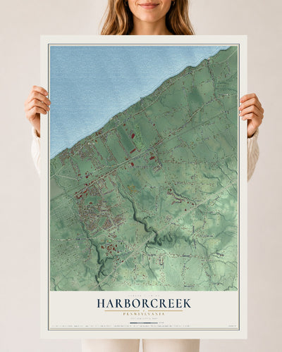 Map of Harborcreek, Pennsylvania, 24 x 36 inch unframed archival matte print