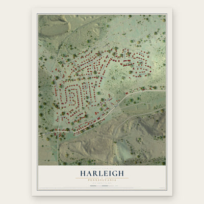 Harleigh, Pennsylvania map print, the full design