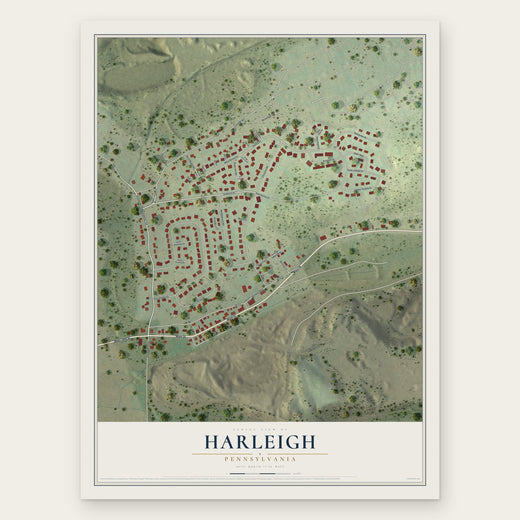 Harleigh, Pennsylvania map print, the full design