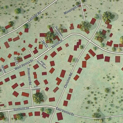 Close-up of the map of Harleigh, Pennsylvania print showing street and building detail