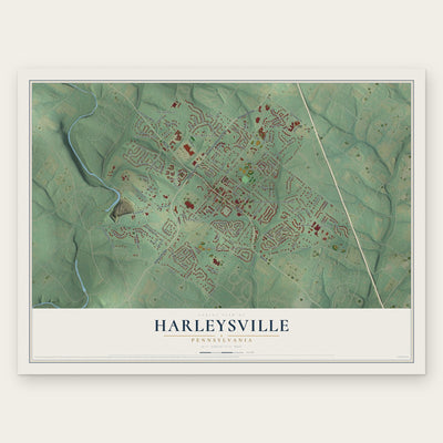 Harleysville, Pennsylvania map print, the full design