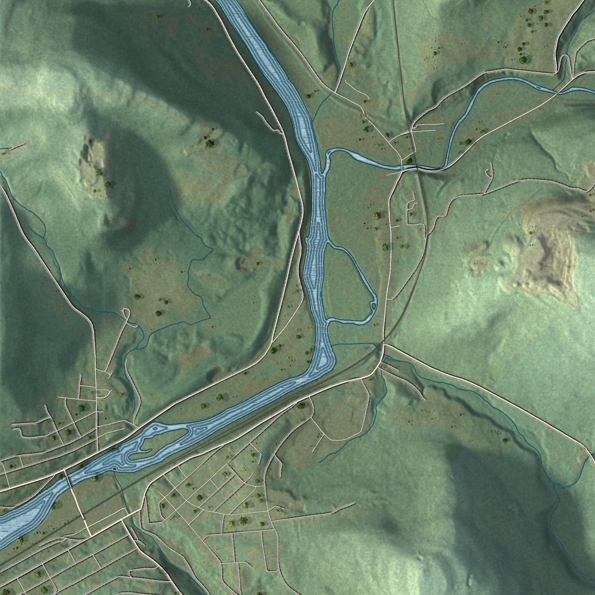 Close-up of the map of Harmony, Susquehanna County, Pennsylvania print showing street and building detail