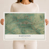 Map of Hartleton, Pennsylvania, 12 x 18 inch unframed archival matte print