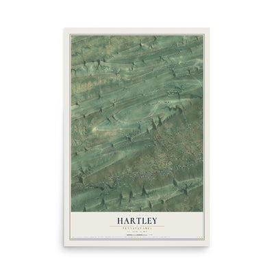 Map of Hartley, Pennsylvania, 12 x 18 inch unframed archival matte print
