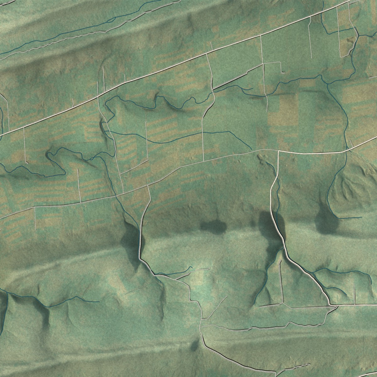 Second close-up of the map of Hartley, Pennsylvania print showing more streets and buildings