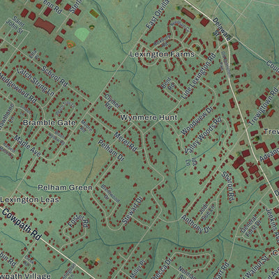 Second close-up of the map of Hatfield, Montgomery County, Pennsylvania print showing more streets and buildings
