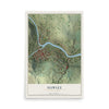 Map of Hawley, Pennsylvania, 12 x 18 inch unframed archival matte print