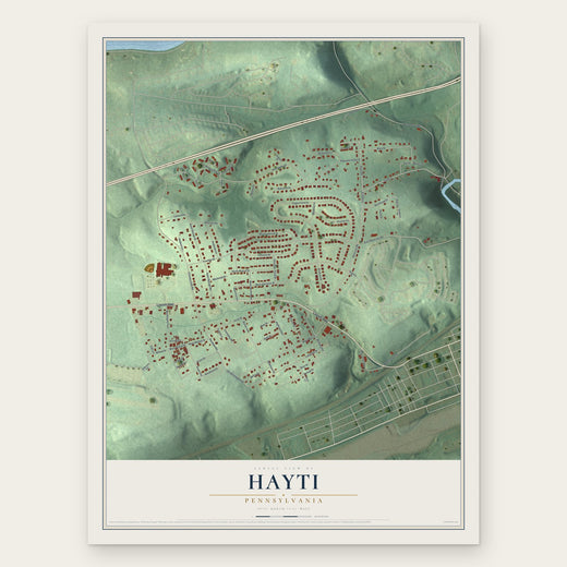 Hayti, Pennsylvania map print, the full design
