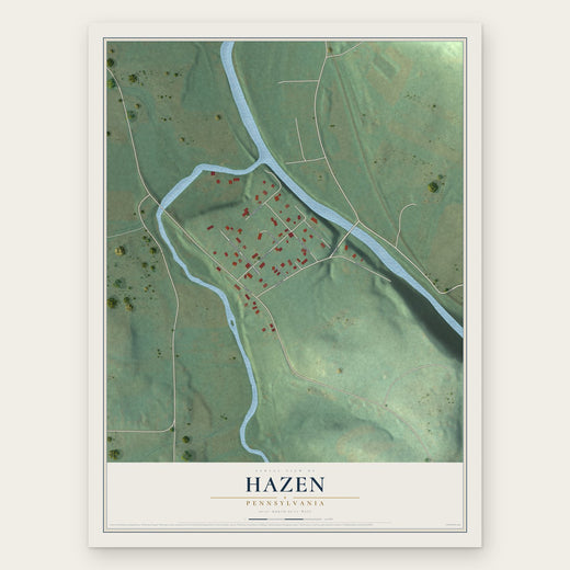 Hazen, Pennsylvania map print, the full design