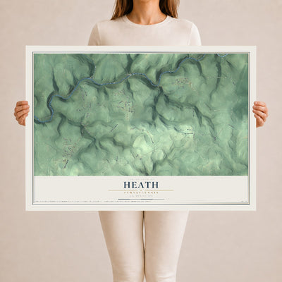 Map of Heath, Pennsylvania, 24 x 36 inch unframed archival matte print