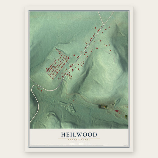 Heilwood, Pennsylvania map print, the full design