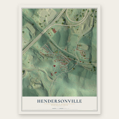 Hendersonville, Pennsylvania map print, the full design