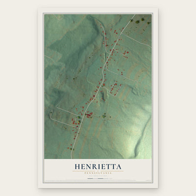 Henrietta, Pennsylvania map print, the full design