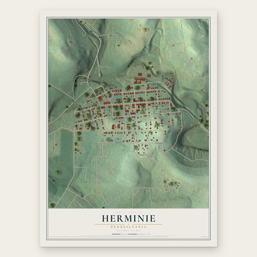 Herminie, Pennsylvania map print, the full design