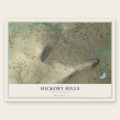 Hickory Hills, Pennsylvania map print, the full design