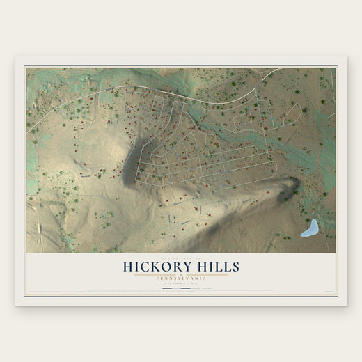 Hickory Hills, Pennsylvania map print, the full design