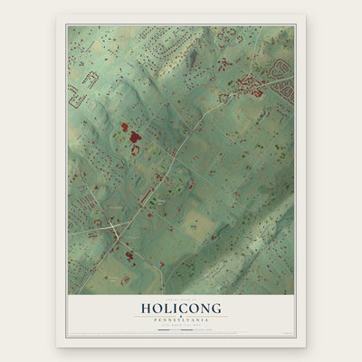 Holicong, Pennsylvania map print, the full design