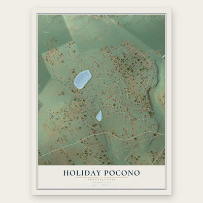 Holiday Pocono, Pennsylvania map print, the full design
