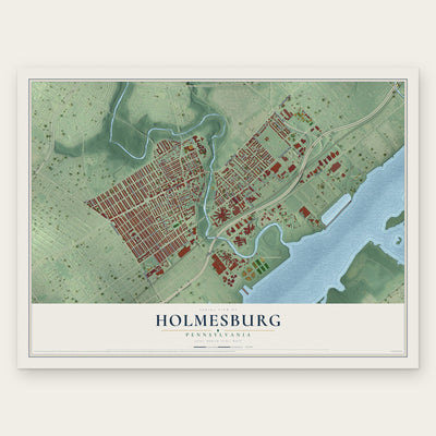 Holmesburg, Pennsylvania map print, the full design