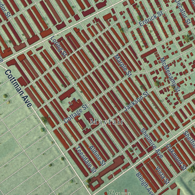Close-up of the map of Holmesburg, Pennsylvania print showing street and building detail