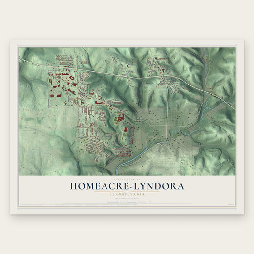Homeacre-Lyndora, Pennsylvania map print, the full design