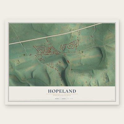 Hopeland, Pennsylvania map print, the full design