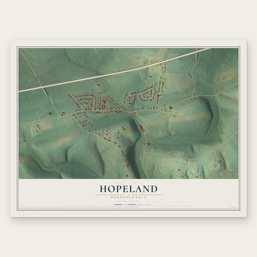 Hopeland, Pennsylvania map print, the full design