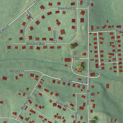 Close-up of the map of Hostetter, Pennsylvania print showing street and building detail