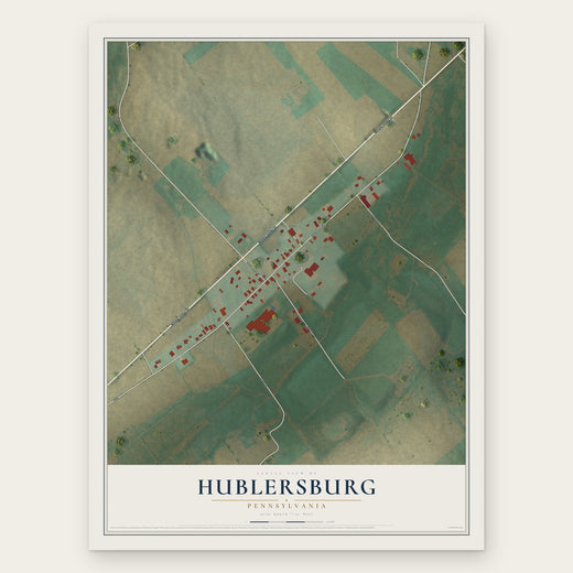 Hublersburg, Pennsylvania map print, the full design