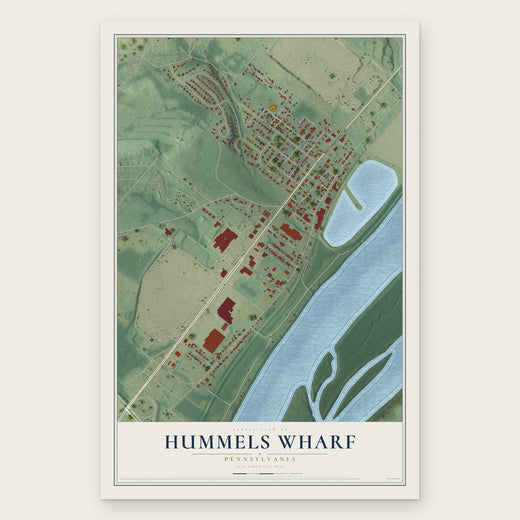 Hummels Wharf, Pennsylvania map print, the full design