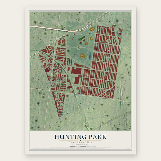 Hunting Park, Pennsylvania map print, the full design