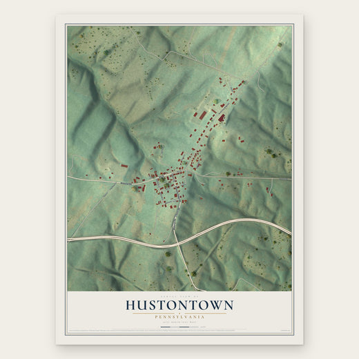 Hustontown, Pennsylvania map print, the full design
