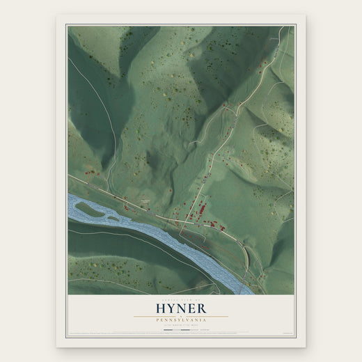 Hyner, Pennsylvania map print, the full design