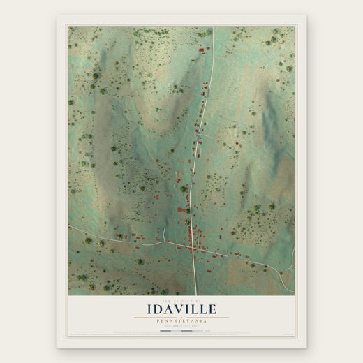 Idaville, Pennsylvania map print, the full design