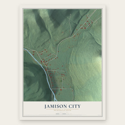 Jamison City, Pennsylvania map print, the full design