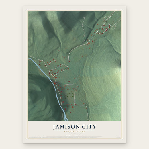 Jamison City, Pennsylvania map print, the full design