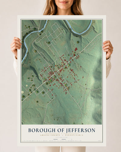 Map of the Borough of Jefferson, Greene County, Pennsylvania, 24 x 36 inch unframed archival matte print