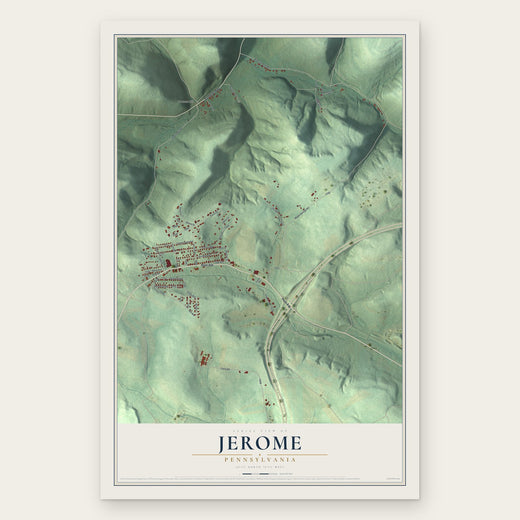 Jerome, Pennsylvania map print, the full design