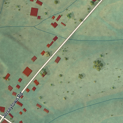Close-up of the map of Jerseytown, Pennsylvania print showing street and building detail