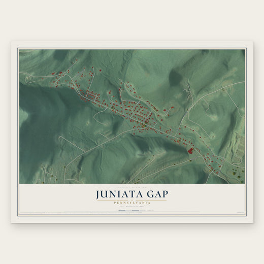 Juniata Gap, Pennsylvania map print, the full design